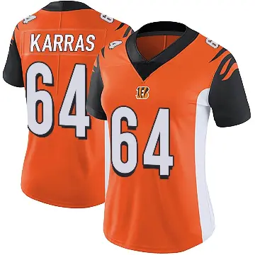＃64 Women's Ted Karras Orange Limited Cincinnati Bengals Vapor Untouchable Jersey