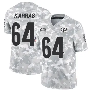 ＃64 Youth Ted Karras Arctic Camo Limited Cincinnati Bengals 2024 Salute to Service Jersey