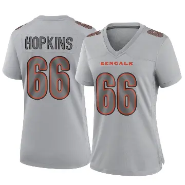 ＃66 Women's Trey Hopkins Gray Game Cincinnati Bengals Atmosphere Fashion Jersey