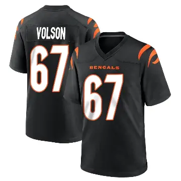 ＃67 Men's Cordell Volson Black Game Cincinnati Bengals Team Color Jersey