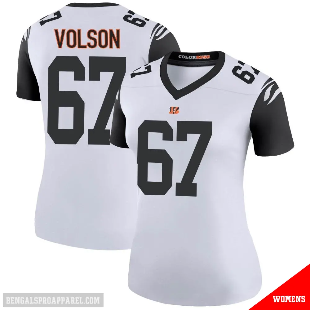 ＃67 Women's Cordell Volson White Legend Cincinnati Bengals Color Rush Jersey