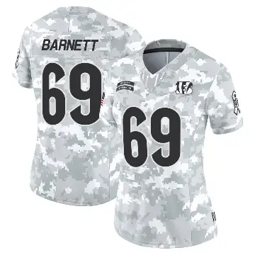 ＃69 Women's Dante Barnett Arctic Camo Limited Cincinnati Bengals 2024 Salute to Service Jersey