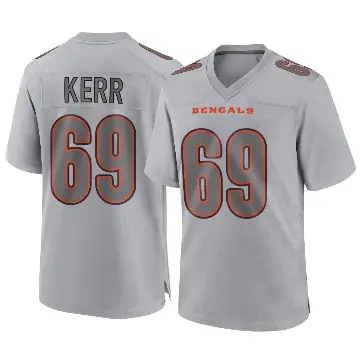 ＃69 Youth Zach Kerr Gray Game Cincinnati Bengals Atmosphere Fashion Jersey