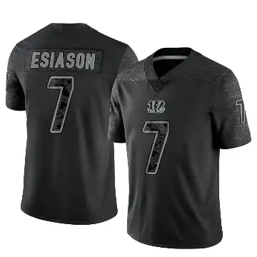 ＃7 Men's Boomer Esiason Black Limited Cincinnati Bengals Reflective Jersey
