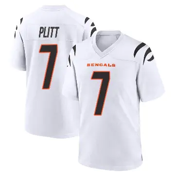 ＃7 Men's Drew Plitt White Game Cincinnati Bengals Jersey
