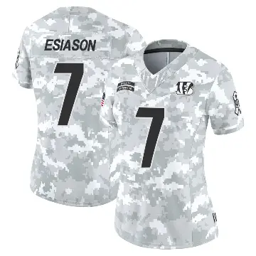 ＃7 Women's Boomer Esiason Arctic Camo Limited Cincinnati Bengals 2024 Salute to Service Jersey