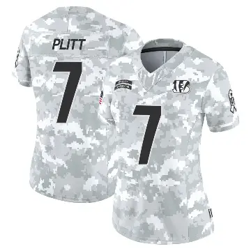 ＃7 Women's Drew Plitt Arctic Camo Limited Cincinnati Bengals 2024 Salute to Service Jersey