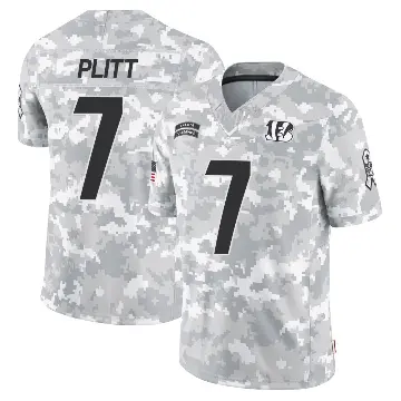 ＃7 Youth Drew Plitt Arctic Camo Limited Cincinnati Bengals 2024 Salute to Service Jersey
