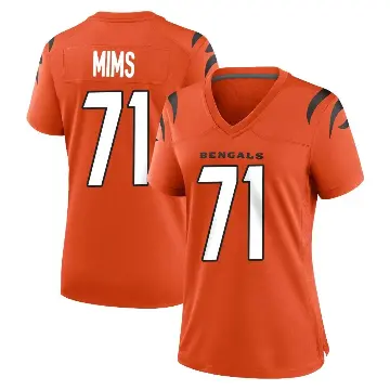 ＃71 Women's Amarius Mims Orange Game Cincinnati Bengals Jersey