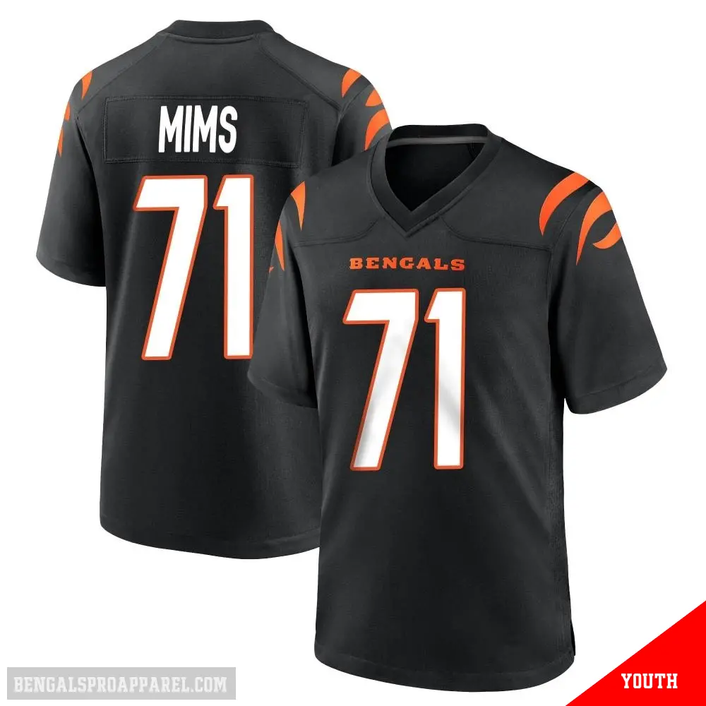＃71 Youth Amarius Mims Black Game Cincinnati Bengals Team Color Jersey