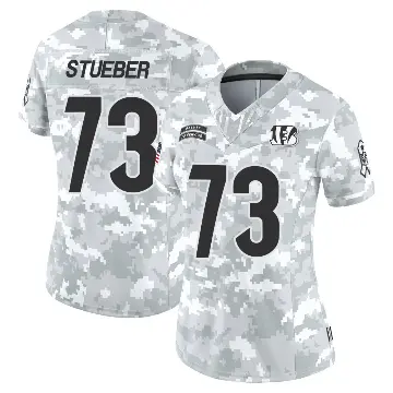 ＃73 Women's Andrew Stueber Arctic Camo Limited Cincinnati Bengals 2024 Salute to Service Jersey