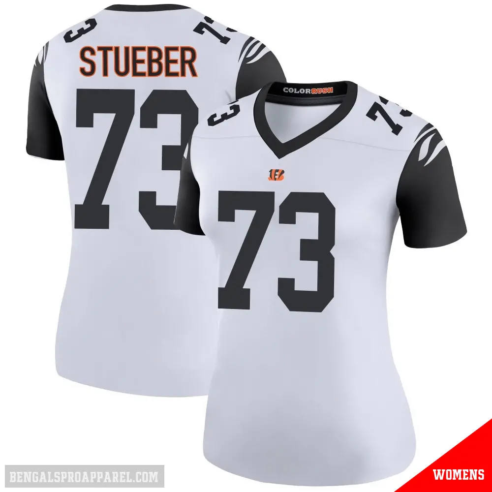 ＃73 Women's Andrew Stueber White Legend Cincinnati Bengals Color Rush Jersey
