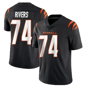 ＃74 Men's Jalen Rivers Black Limited Cincinnati Bengals Team Color Vapor Untouchable Jersey