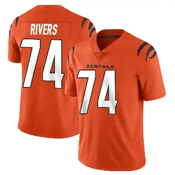 ＃74 Men's Jalen Rivers Orange Limited Cincinnati Bengals Vapor Untouchable Jersey