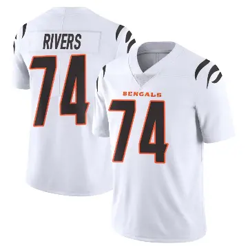 ＃74 Men's Jalen Rivers White Limited Cincinnati Bengals Vapor Untouchable Jersey