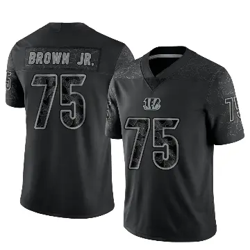 ＃75 Men's Orlando Brown Jr. Black Limited Cincinnati Bengals Reflective Jersey