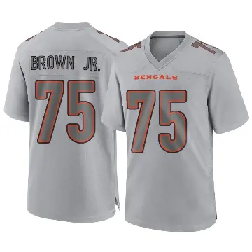 ＃75 Men's Orlando Brown Jr. Gray Game Cincinnati Bengals Atmosphere Fashion Jersey