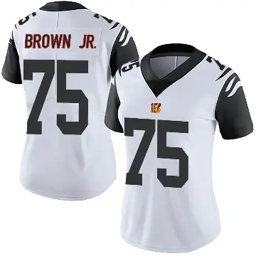 ＃75 Women's Orlando Brown Jr. White Limited Cincinnati Bengals Color Rush Vapor Untouchable Jersey