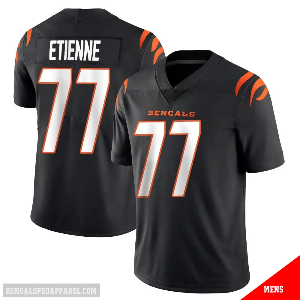 ＃77 Men's Caleb Etienne Black Limited Cincinnati Bengals Team Color Vapor Untouchable Jersey
