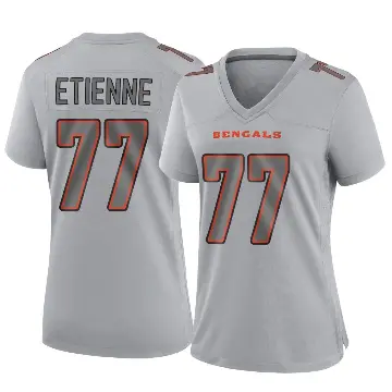 ＃77 Women's Caleb Etienne Gray Game Cincinnati Bengals Atmosphere Fashion Jersey