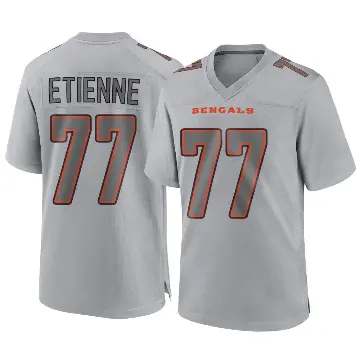＃77 Youth Caleb Etienne Gray Game Cincinnati Bengals Atmosphere Fashion Jersey