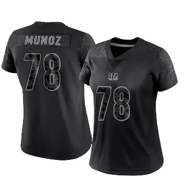 ＃78 Women's Anthony Munoz Black Limited Cincinnati Bengals Reflective Jersey