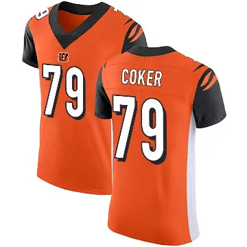 ＃79 Men's Andrew Coker Orange Elite Cincinnati Bengals Alternate Vapor Untouchable Jersey