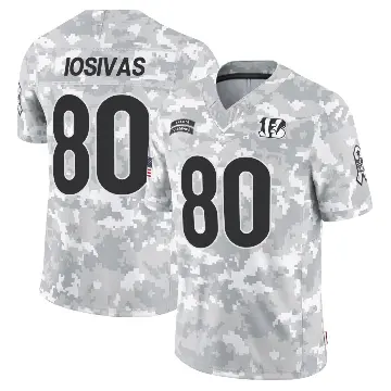 ＃80 Men's Andrei Iosivas Arctic Camo Limited Cincinnati Bengals 2024 Salute to Service Jersey