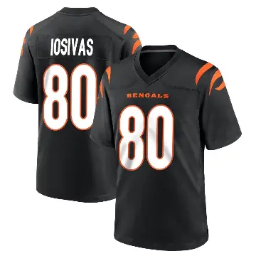 ＃80 Men's Andrei Iosivas Black Game Cincinnati Bengals Team Color Jersey