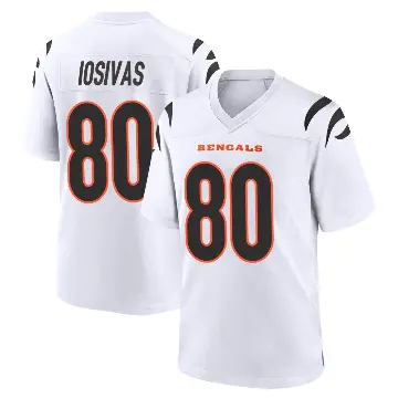 ＃80 Men's Andrei Iosivas White Game Cincinnati Bengals Jersey
