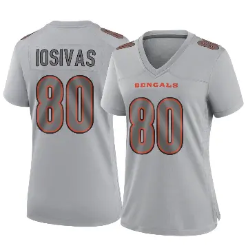 ＃80 Women's Andrei Iosivas Gray Game Cincinnati Bengals Atmosphere Fashion Jersey