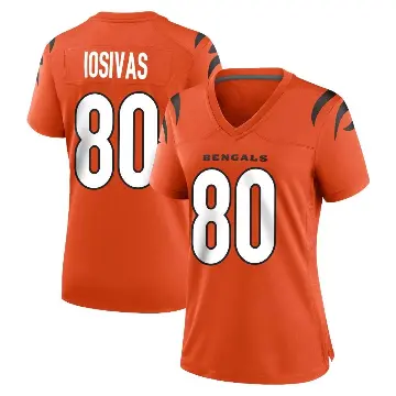 ＃80 Women's Andrei Iosivas Orange Game Cincinnati Bengals Jersey