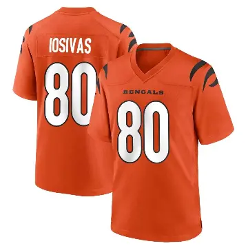 ＃80 Youth Andrei Iosivas Orange Game Cincinnati Bengals Jersey