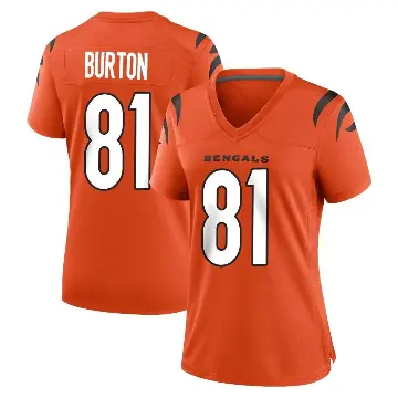 ＃81 Women's Jermaine Burton Orange Game Cincinnati Bengals Jersey