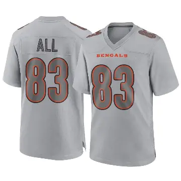 ＃83 Men's Erick All Jr. Gray Game Cincinnati Bengals Atmosphere Fashion Jersey