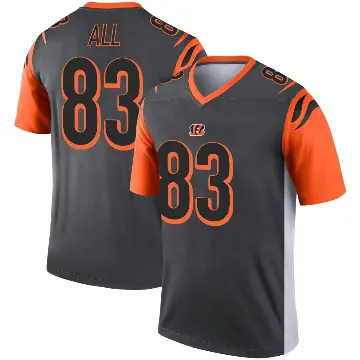 ＃83 Men's Erick All Jr. Legend Cincinnati Bengals Silver Jersey