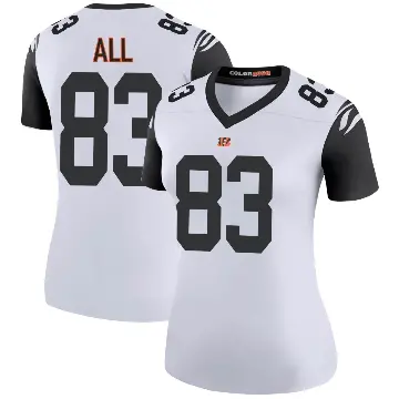 ＃83 Women's Erick All Jr. White Legend Cincinnati Bengals Color Rush Jersey