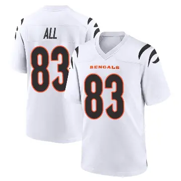 ＃83 Youth Erick All Jr. White Game Cincinnati Bengals Jersey