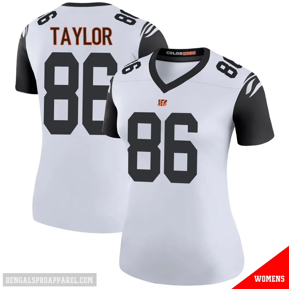 ＃86 Women's Kole Taylor White Legend Cincinnati Bengals Color Rush Jersey