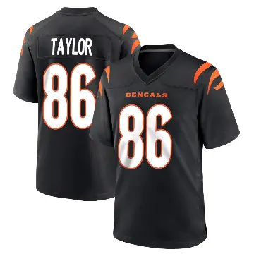＃86 Youth Kole Taylor Black Game Cincinnati Bengals Team Color Jersey
