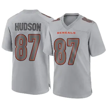 ＃87 Men's Tanner Hudson Gray Game Cincinnati Bengals Atmosphere Fashion Jersey