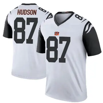 ＃87 Men's Tanner Hudson White Legend Cincinnati Bengals Color Rush Jersey