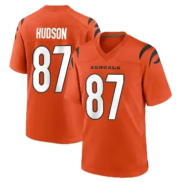 ＃87 Youth Tanner Hudson Orange Game Cincinnati Bengals Jersey