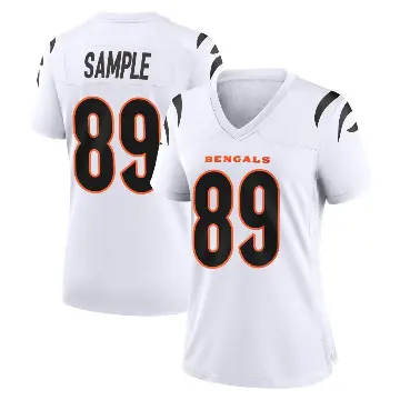 ＃89 Women's Drew Sample White Game Cincinnati Bengals Jersey