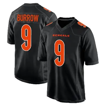 ＃9 Men's Joe Burrow Black Game Cincinnati Bengals Fashion Jersey