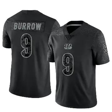 ＃9 Men's Joe Burrow Black Limited Cincinnati Bengals Reflective Jersey