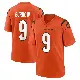 ＃9 Men's Joe Burrow Orange Game Cincinnati Bengals Jersey