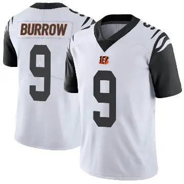 ＃9 Men's Joe Burrow White Limited Cincinnati Bengals Color Rush Vapor Untouchable Jersey