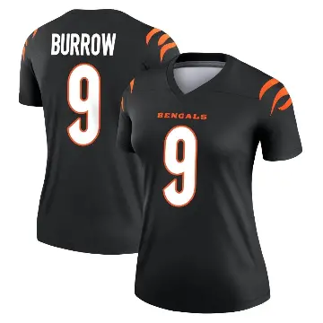＃9 Women's Joe Burrow Black Legend Cincinnati Bengals Jersey