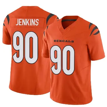 ＃90 Men's Kris Jenkins Jr. Orange Limited Cincinnati Bengals Vapor F.U.S.E. Jersey